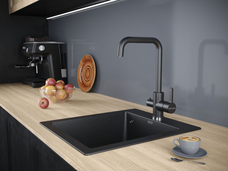 Смеситель для кухни Paulmark LOGAS Lo213021-308 на мойку черный